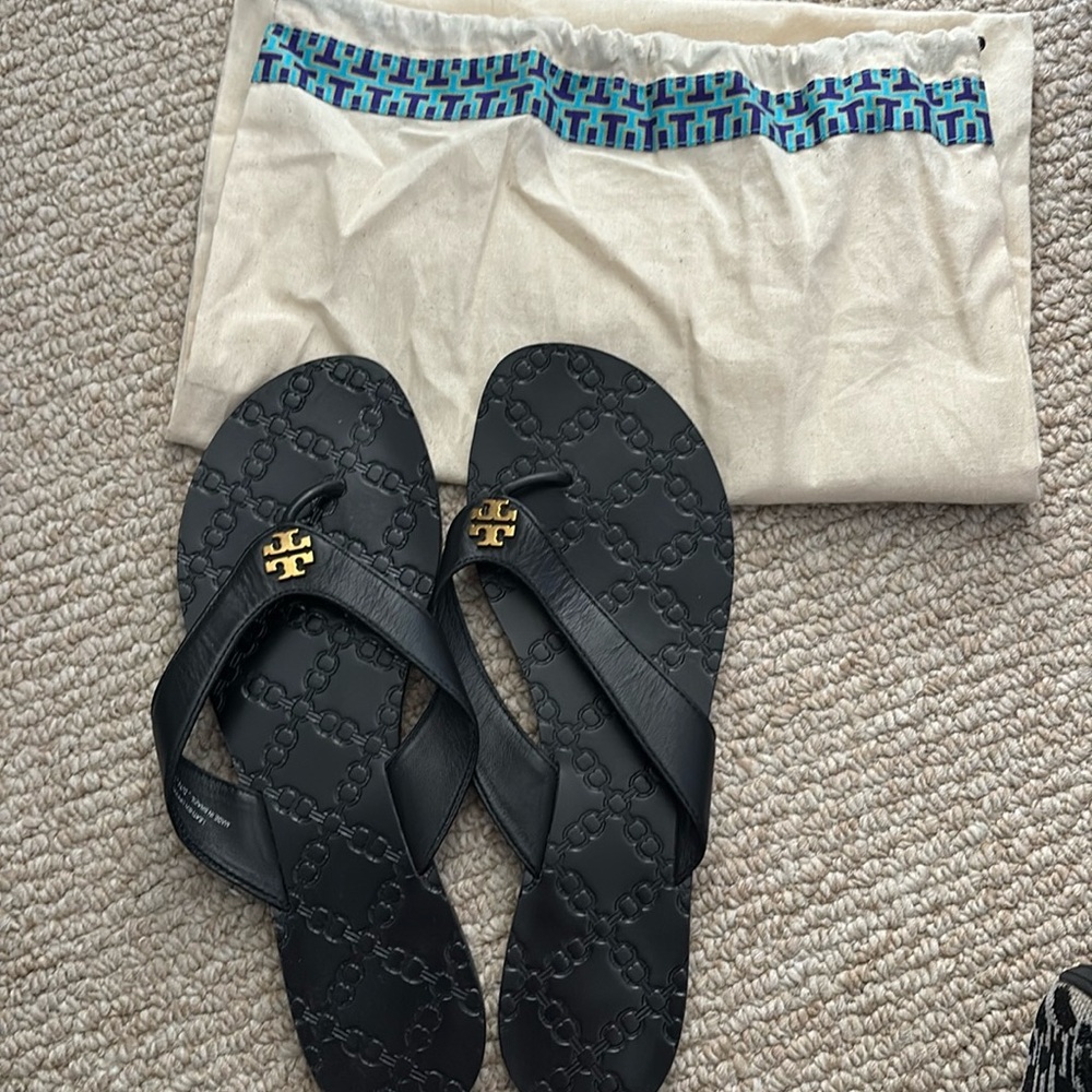 Tory Burch leather flip flops